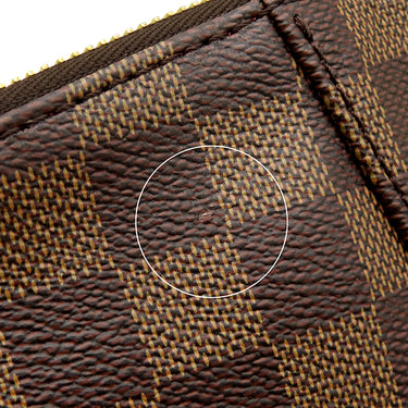 ルイヴィトン LOUIS VUITTON サウス バンク N42230 ダミエエベヌ×レッド ダミエキャンバス ショルダーバッグ ゴールド金具 茶 ショルダー タッセル付き