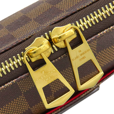 ルイヴィトン LOUIS VUITTON サウス バンク N42230 ダミエエベヌ×レッド ダミエキャンバス ショルダーバッグ ゴールド金具 茶 ショルダー タッセル付き