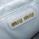 ミュウミュウ MIU MIU マテラッセ バケットバッグ 5BE085 コーンフラワー レザー 2WAYバッグ ゴールド金具 ブルーグレー キルティング 巾着