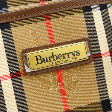 バーバリー BURBERRY ノバチェック シャドーホース ビジネスバッグ ベージュ×ブラウン キャンバス レザー 2WAYバッグ ゴールド金具 ショルダー ブリーフケース