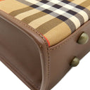 バーバリー BURBERRY ノバチェック シャドーホース ビジネスバッグ ベージュ×ブラウン キャンバス レザー 2WAYバッグ ゴールド金具 ショルダー ブリーフケース