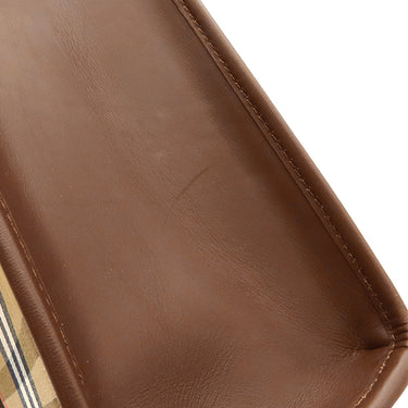 バーバリー BURBERRY ノバチェック シャドーホース ビジネスバッグ ベージュ×ブラウン キャンバス レザー 2WAYバッグ ゴールド金具 ショルダー ブリーフケース