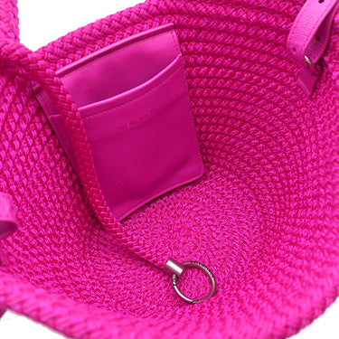 バレンシアガ BALENCIAGA イビサ バスケットバッグ 695612 ピンク ナイロン レザー 2WAYバッグ シルバー金具 ビビッド ハンドバッグ ショルダー 肩掛け