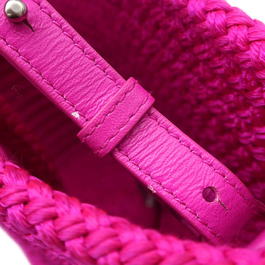 バレンシアガ BALENCIAGA イビサ バスケットバッグ 695612 ピンク ナイロン レザー 2WAYバッグ シルバー金具 ビビッド ハンドバッグ ショルダー 肩掛け