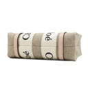 クロエ Chloe リネン製 Woody ミニトートバッグ CHC22AP237I266J5 セメントピンク リネン リネンキャンバス シャイニーカーフスキン 2WAYバッグ ハンドバッグ ショルダー