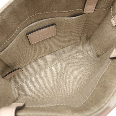 クロエ Chloe リネン製 Woody ミニトートバッグ CHC22AP237I266J5 セメントピンク リネン リネンキャンバス シャイニーカーフスキン 2WAYバッグ ハンドバッグ ショルダー