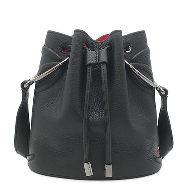 クリスチャンルブタン Christian Louboutin By My Side バケットバッグ 3235080 ブラック カーフ ショルダーバッグ ガンメタル金具 黒 赤 巾着 ショルダー CLロゴ