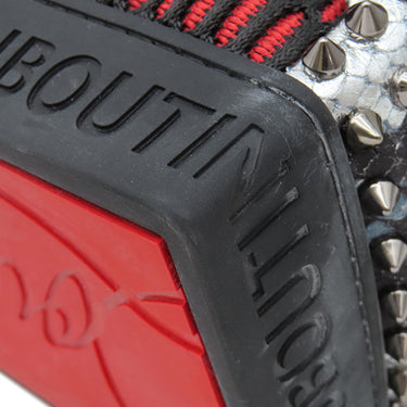 クリスチャンルブタン Christian Louboutin エクスプローラー ファンク シルバー レザー ラバー リュック・デイパック ガンメタル金具 パイソン柄 スタッズ ショルダー 2WAY