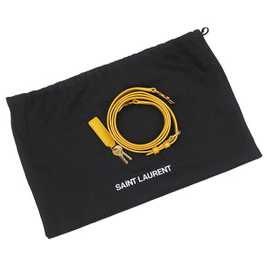 イヴ・サンローラン Yves Saint Laurent サックドジュール ナノ イエロー レザー 2WAYバッグ ゴールド金具 黄色 トート ハンドバッグ ショルダー