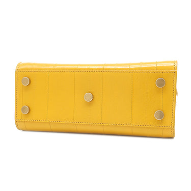 イヴ・サンローラン Yves Saint Laurent サックドジュール ナノ イエロー レザー 2WAYバッグ ゴールド金具 黄色 トート ハンドバッグ ショルダー