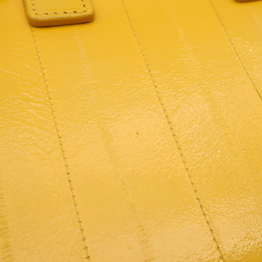 イヴ・サンローラン Yves Saint Laurent サックドジュール ナノ イエロー レザー 2WAYバッグ ゴールド金具 黄色 トート ハンドバッグ ショルダー