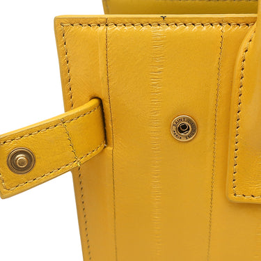 イヴ・サンローラン Yves Saint Laurent サックドジュール ナノ イエロー レザー 2WAYバッグ ゴールド金具 黄色 トート ハンドバッグ ショルダー