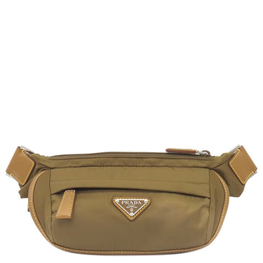 プラダ PRADA サピターノ ショルダー 2VH171 スゲロ ナイロン レザー ボディバッグ シルバー金具 三角ロゴ スリングバッグ バムバッグ クロスボディ