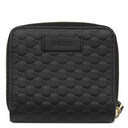 グッチ GUCCI コンパクト ジップウォレット 449895 ブラック レザー 二つ折り財布 ゴールド金具 アウトレット品