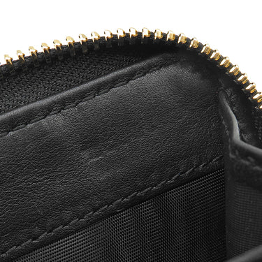 グッチ GUCCI コンパクト ジップウォレット 449895 ブラック レザー 二つ折り財布 ゴールド金具 アウトレット品
