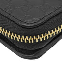 グッチ GUCCI コンパクト ジップウォレット 449895 ブラック レザー 二つ折り財布 ゴールド金具 アウトレット品