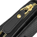 グッチ GUCCI コンパクト ジップウォレット 449895 ブラック レザー 二つ折り財布 ゴールド金具 アウトレット品