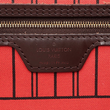 ルイヴィトン LOUIS VUITTON ネヴァーフル MM N40599 スリーズ ダミエキャンバス トートバッグ ゴールド金具 茶 赤 トート