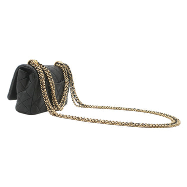 シャネル CHANEL マトラッセ ミニ チェーン AS4972 ブラック ラムスキン ショルダーバッグ ゴールド金具 3連 3重 リペア有