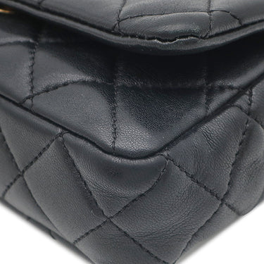 シャネル CHANEL マトラッセ ミニ チェーン AS4972 ブラック ラムスキン ショルダーバッグ ゴールド金具 3連 3重 リペア有