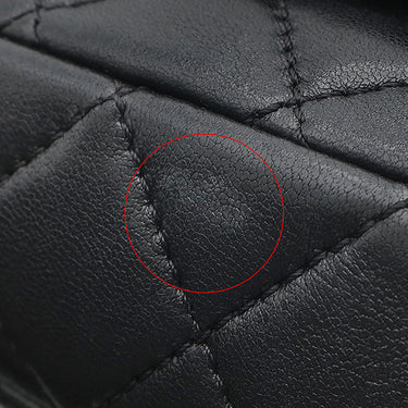 シャネル CHANEL マトラッセ ミニ チェーン AS4972 ブラック ラムスキン ショルダーバッグ ゴールド金具 3連 3重 リペア有