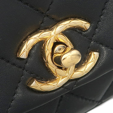 シャネル CHANEL マトラッセ ミニ チェーン AS4972 ブラック ラムスキン ショルダーバッグ ゴールド金具 3連 3重 リペア有