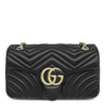 グッチ GUCCI GGマーモント ミディアム ショルダー 837267 ブラック ラムスキン ショルダーバッグ シャンパンゴールド金具 ダブルG チェーンバッグ キルティング