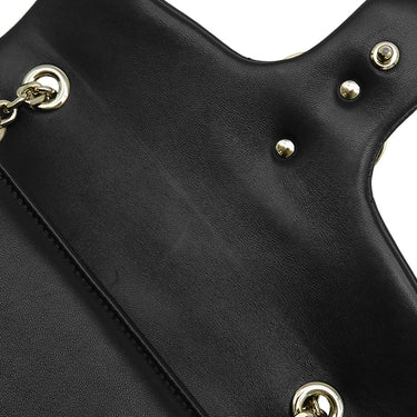 グッチ GUCCI GGマーモント ミディアム ショルダー 837267 ブラック ラムスキン ショルダーバッグ シャンパンゴールド金具 ダブルG チェーンバッグ キルティング