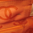 シャネル CHANEL カンボンライン ミディアム A25167 ベージュ×オレンジ レザー エナメル トートバッグ シルバー金具 キルティング ココマーク