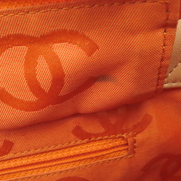 シャネル CHANEL カンボンライン ミディアム A25167 ベージュ×オレンジ レザー エナメル トートバッグ シルバー金具 キルティング ココマーク