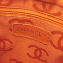 シャネル CHANEL カンボンライン ミディアム A25167 ベージュ×オレンジ レザー エナメル トートバッグ シルバー金具 キルティング ココマーク