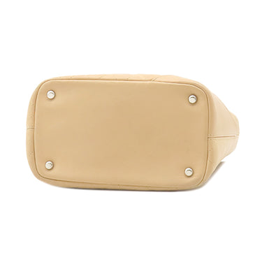 シャネル CHANEL カンボンライン ミディアム A25167 ベージュ×オレンジ レザー エナメル トートバッグ シルバー金具 キルティング ココマーク