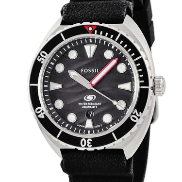 腕時計 フォッシル Fossil ブレーカー FS6062 クオーツ メンズ 新品同様 ブラック 黒 デイト 逆回転防止ベゼル ダイバーズ