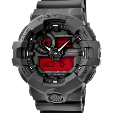 腕時計 カシオ CASIO G-SHOCK GA-700BBR-1AJF クオーツ メンズ 新品同様 マット ブラック レッド ワールドタイム Gショック
