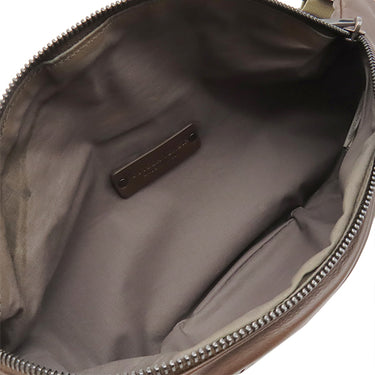 ボッテガヴェネタ BOTTEGA VENETA イントレチャート ボディバッグ ブラウン レザー ウエストバッグ ガンメタル金具 ベルトバッグ リカラー有