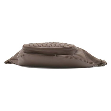 ボッテガヴェネタ BOTTEGA VENETA イントレチャート ボディバッグ ブラウン レザー ウエストバッグ ガンメタル金具 ベルトバッグ リカラー有