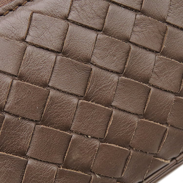 ボッテガヴェネタ BOTTEGA VENETA イントレチャート ボディバッグ ブラウン レザー ウエストバッグ ガンメタル金具 ベルトバッグ リカラー有