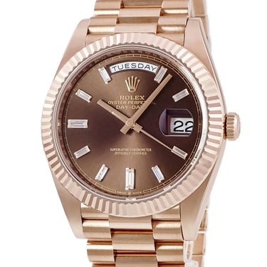 腕時計 ロレックス ROLEX デイデイト 40 228235A ランダム番 自動巻き メンズ 新品同様 ランダム番 K18RG無垢 純正ダイヤ チョコレート