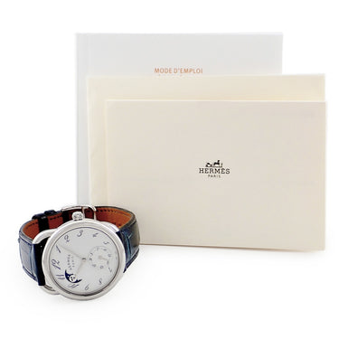 腕時計 エルメス HERMES アルソー プティット リュンヌ AR7M.510 自動巻き メンズ ムーンフェイズ デイト ホワイト アラビア
