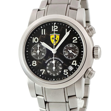 腕時計 ジラールペルゴ GIRARD PERREGAUX フェラーリ クロノグラフ 8020 自動巻き メンズ ブラック カーボン デイト アラビア コラボ