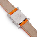 腕時計 エルメス HERMES Hウォッチ PM HH1.210 HH1.210.461/UNO クオーツ レディース H型 ギョーシェ スクエア SS サーモン ピンク