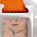 腕時計 エルメス HERMES Hウォッチ PM HH1.210 HH1.210.461/UNO クオーツ レディース H型 ギョーシェ スクエア SS サーモン ピンク