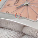腕時計 エルメス HERMES Hウォッチ PM HH1.210 HH1.210.461/UNO クオーツ レディース H型 ギョーシェ スクエア SS サーモン ピンク