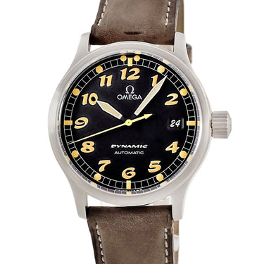 腕時計 オメガ OMEGA ダイナミック 5200.50.00 自動巻き メンズ ブラック アラビア デイト ヴィンテージ 黄秒針