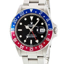 腕時計 ロレックス ROLEX GMTマスター 1 16750 82番 自動巻き メンズ 82番 ペプシ ブラック 黒 80年代 回転ベゼル ドット バー