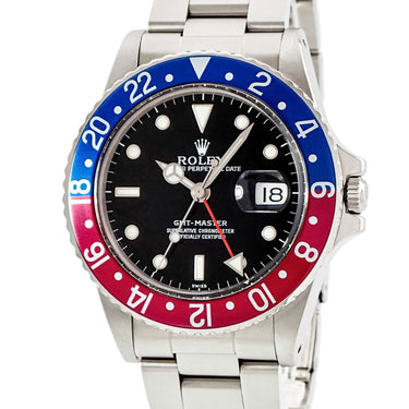 腕時計 ロレックス ROLEX GMTマスター 1 16750 82番 自動巻き メンズ 82番 ペプシ ブラック 黒 80年代 回転ベゼル ドット バー
