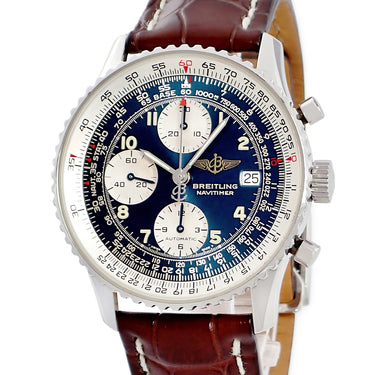 腕時計 ブライトリング BREITLING オールド ナビタイマー A13022 A132C05LBA 自動巻き メンズ ブルー アラビア 回転ベゼル デイト