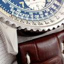 腕時計 ブライトリング BREITLING オールド ナビタイマー A13022 A132C05LBA 自動巻き メンズ ブルー アラビア 回転ベゼル デイト