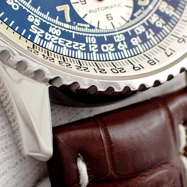 腕時計 ブライトリング BREITLING オールド ナビタイマー A13022 A132C05LBA 自動巻き メンズ ブルー アラビア 回転ベゼル デイト