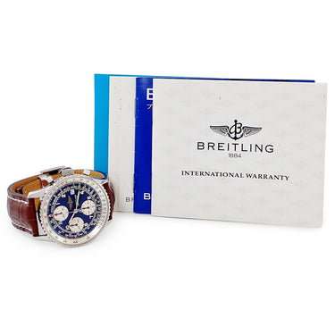 腕時計 ブライトリング BREITLING オールド ナビタイマー A13022 A132C05LBA 自動巻き メンズ ブルー アラビア 回転ベゼル デイト